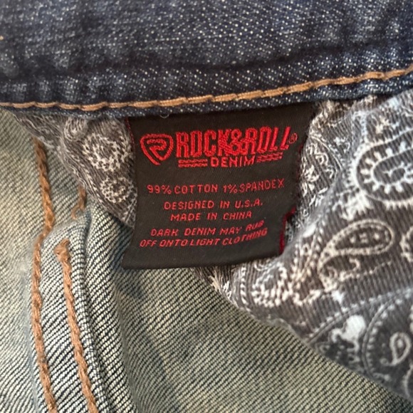 Rock & Roll Revolver Jeans Mens 28x30 Blue SLIM Straight Leg Denim - Picture 5 of 12